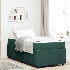 vidaXL Bedframe Donkergroen 80 x 200 cm Stof