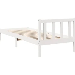 vidaXL Bedframe extra lang zonder matras grenenhout wit 80x210 cm