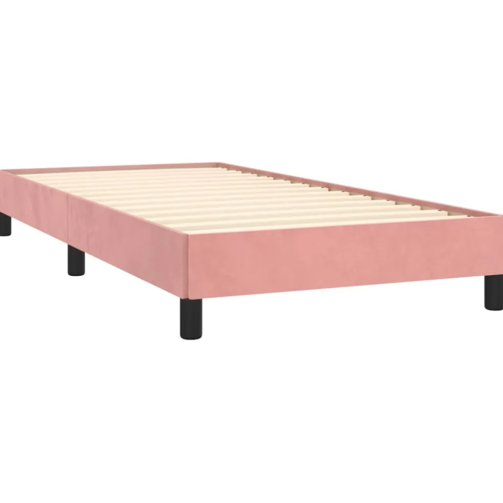 vidaXL Bedframe fluweel roze 80x200 cm