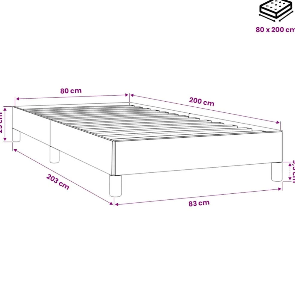 vidaXL Bedframe fluweel roze 80x200 cm