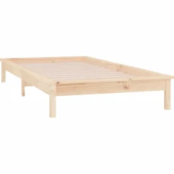 vidaXL Bedframe LED massief hout 90x200 cm