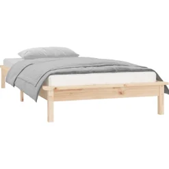 vidaXL Bedframe LED massief hout 90x200 cm