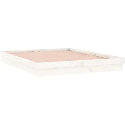 vidaXL Bedframe LED massief hout wit 120x200 cm