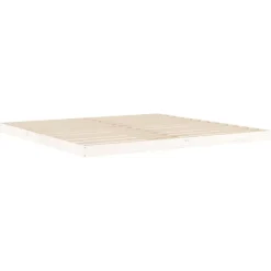 vidaXL Bedframe massief grenenhout wit 200x200 cm