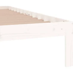 vidaXL Bedframe massief hout wit 75x190 cm