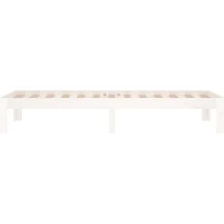 vidaXL Bedframe massief hout wit 75x190 cm