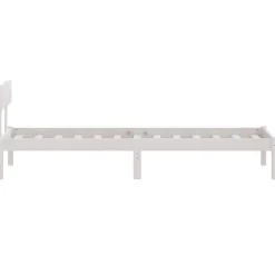 vidaXL Bedframe massief hout wit 75x190 cm