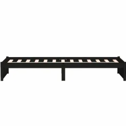 vidaXL Bedframe massief hout zwart 75x190 cm