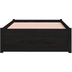 vidaXL Bedframe massief hout zwart 75x190 cm