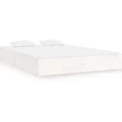 vidaXL Bedframe massief hout wit 200x200 cm