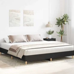 vidaXL Bedframe matras zonder matras 200x200 cm spaanplaat zwart