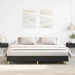 vidaXL Bedframe matras zonder matras 200x200 cm spaanplaat zwart