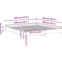 vidaXL Bedframe matras zonder matras 200x200 cm spaanplaat zwart