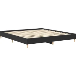 vidaXL Bedframe matras zonder matras 200x200 cm spaanplaat zwart