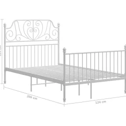 vidaXL Bedframe metaal wit 120x200 cm