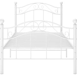 vidaXL Bedframe metaal wit 90x200 cm