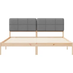 vidaXL Bedframe met Gevoerd Hoofdgedeelte Lichtgrijs 180 x 200 cm