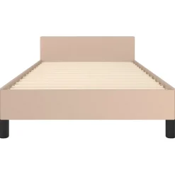 vidaXL Bedframe met hoofdbord kunstleer cappucinnokleurig 80x200 cm
