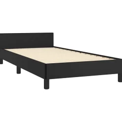 vidaXL Bedframe met hoofdeinde zonder matras 80x200 cm zwart
