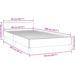 vidaXL Bedframe met hoofdeinde zonder matras 80x200 cm zwart