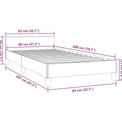 vidaXL Bedframe met hoofdeinde zonder matras 80x200 cm wit