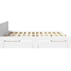 vidaXL Bedframe met hoofdeinde zonder matras 200x200 cm wit
