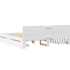 vidaXL Bedframe met hoofdeinde zonder matras 200x200 cm wit