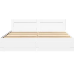 vidaXL Bedframe met hoofdeinde zonder matras 200x200 cm wit
