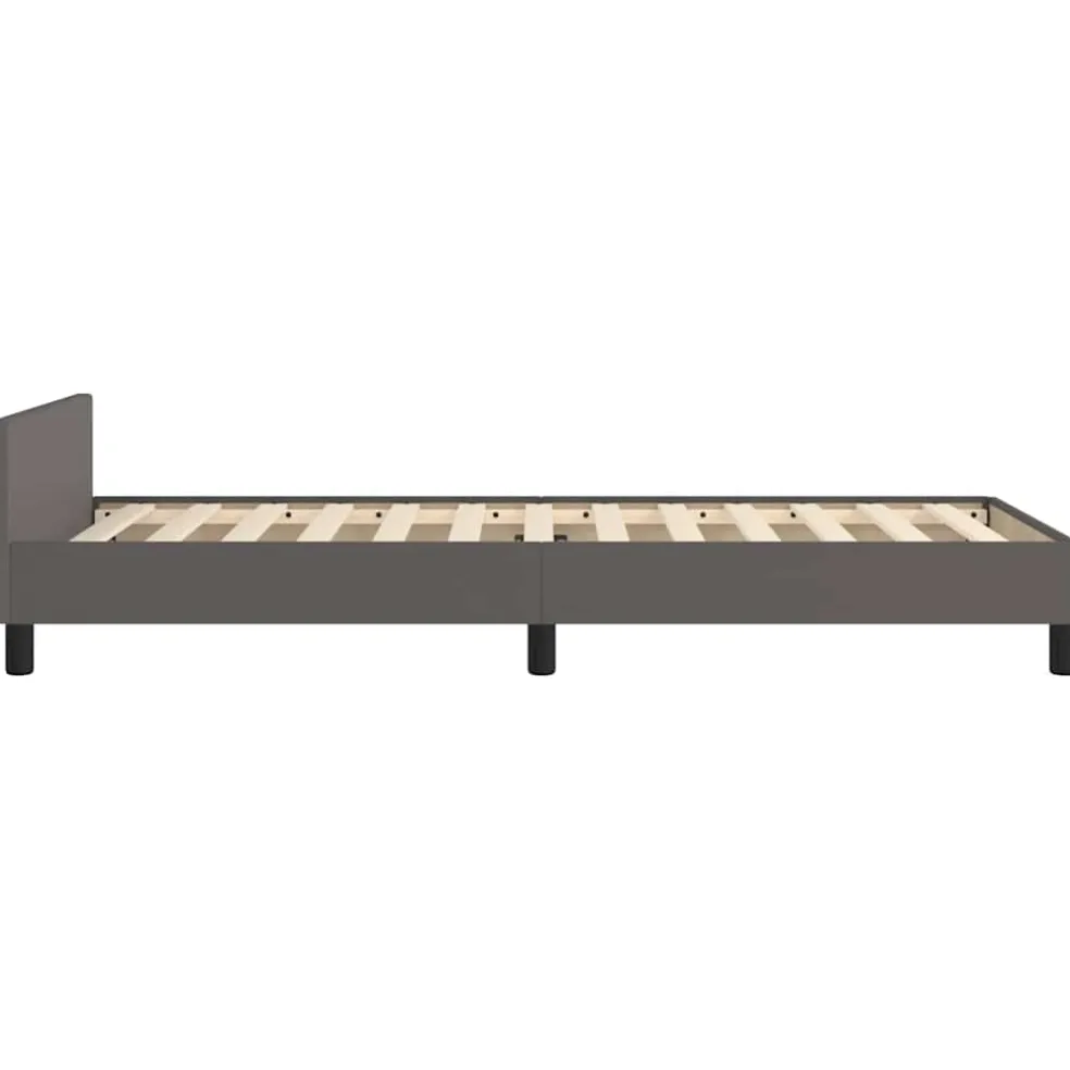 vidaXL Bedframe met hoofdeinde zonder matras 80x200 cm grijs
