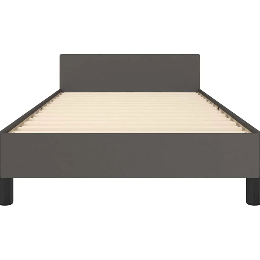 vidaXL Bedframe met hoofdeinde zonder matras 80x200 cm grijs