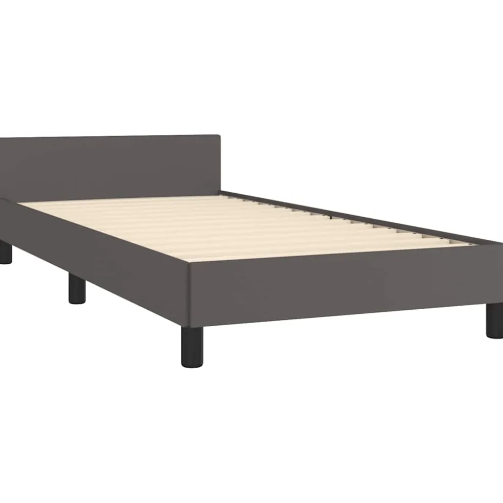 vidaXL Bedframe met hoofdeinde zonder matras 80x200 cm grijs