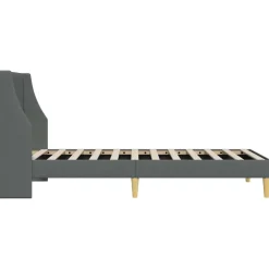 vidaXL Bedframe met hoofdeinde Donkergrijs 90 x 190 cm Stof