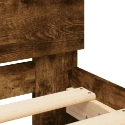 vidaXL Bedframe met hoofdeinde bewerkt hout gerookt eiken 100x200 cm