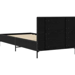 vidaXL Bedframe met Hoofdeinde Zwart eiken 80 x 200 cm Bewerkt hout