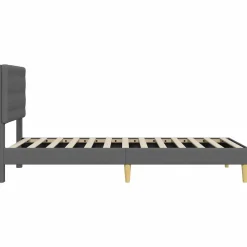 vidaXL Bedframe met hoofdeinde Donkergrijs 80 x 200 cm Stof