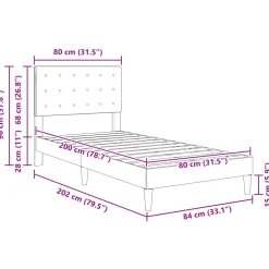 vidaXL Bedframe met hoofdeinde Donkergrijs 80 x 200 cm Stof