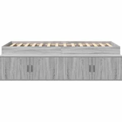 vidaXL Bedframe met lade Grijs Sonoma 90 x 200 cm Bewerkt hout