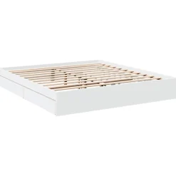 vidaXL Bedframe met lades bewerkt hout wit 200x200 cm