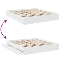 vidaXL Bedframe met lades bewerkt hout wit 200x200 cm