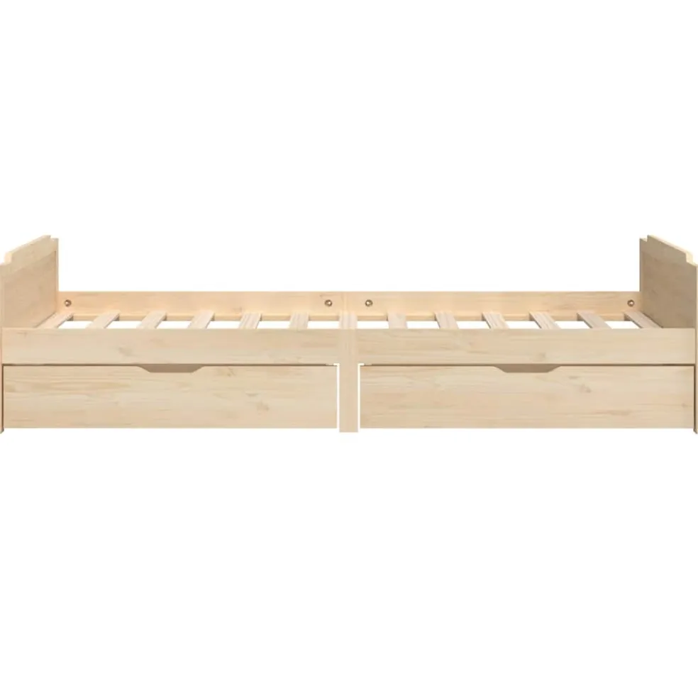 vidaXL Bedframe met lades massief grenenhout 90x200 cm