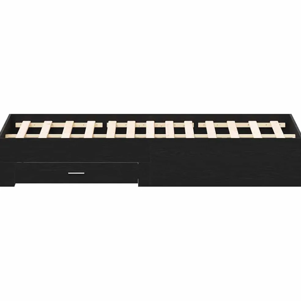 vidaXL Bedframe met lade Zwart Eiken 180 x 200 cm Bewerkt hout
