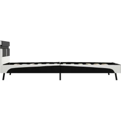 vidaXL Bedframe met LED kunstleer zwart 90x200 cm