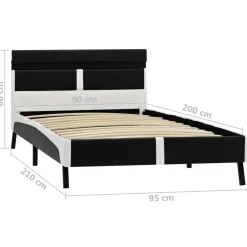 vidaXL Bedframe met LED kunstleer zwart 90x200 cm