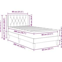 vidaXL Bedframe met matras Donkergrijs 80 x 200 cm Fluweel