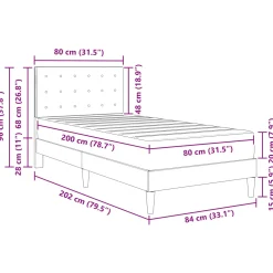 vidaXL Bedframe met matras met hoofdeinde Donkergrijs 80 x 200 cm Stof