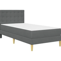 vidaXL Bedframe met matras met hoofdeinde Donkergrijs 80 x 200 cm Stof