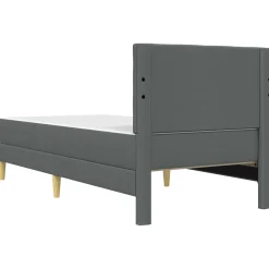 vidaXL Bedframe met matras met hoofdeinde Donkergrijs 80 x 200 cm Stof