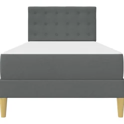 vidaXL Bedframe met matras met hoofdeinde Donkergrijs 80 x 200 cm Stof