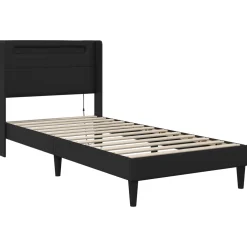 vidaXL Bedframe met matras 90 x 190 cm Zwart