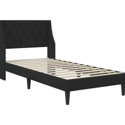 vidaXL Bedframe met matras Zwart 80 x 200 cm Fluweel